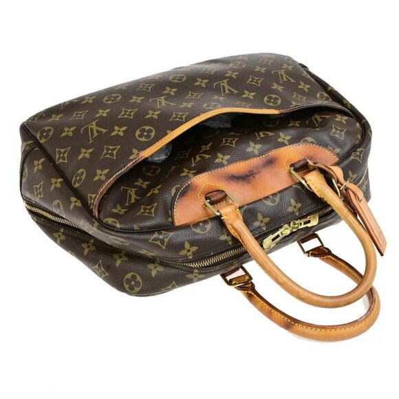 LOUIS VUITTON LV Logo Deauville Hand Bag Monogram Leather Brown - Picture 6 of 16